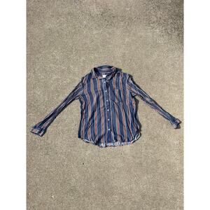 Universal Thread Blouse Women Size Medium Retro Collared Long Sleeve Button Down